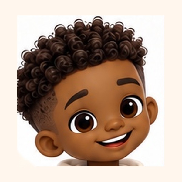 Portrait officiel d’Amine, cheveux afro, chandail ivoire